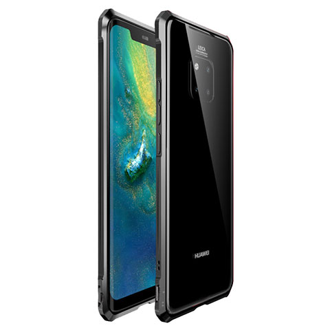 Custodia Lusso Alluminio Laterale Specchio Cover per Huawei Mate 20 Pro Nero