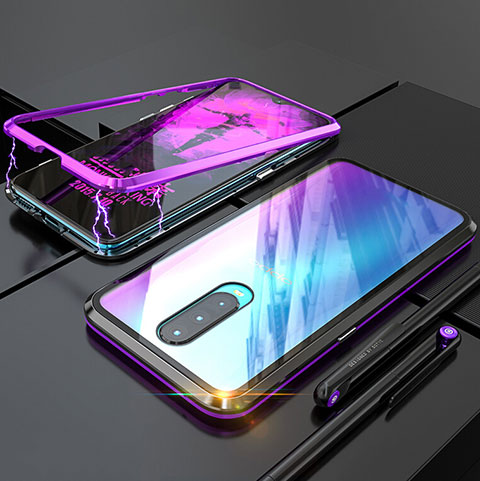 Custodia Lusso Alluminio Laterale Specchio Cover per Oppo R17 Pro Viola