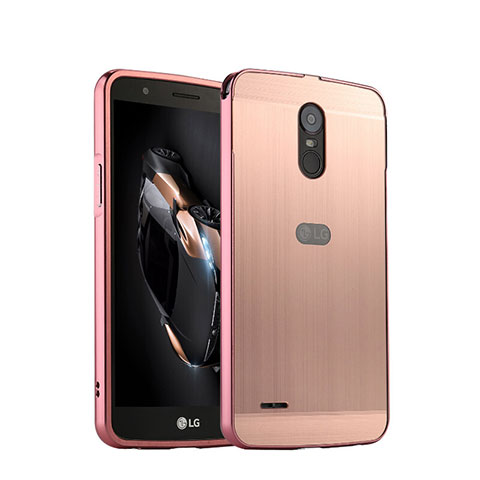 Custodia Lusso Alluminio per LG Stylus 3 Oro Rosa