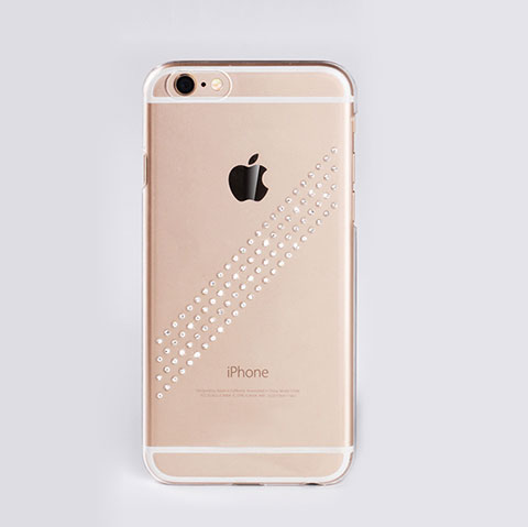 Custodia Lusso Diamante Strass Gioielli per Apple iPhone 6 Plus Bianco