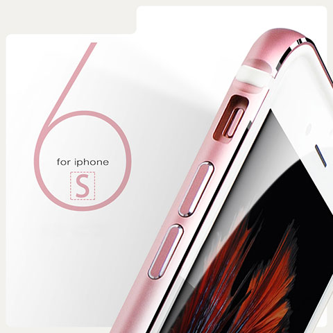 Custodia Lusso Laterale Alluminio per Apple iPhone 6S Rosa