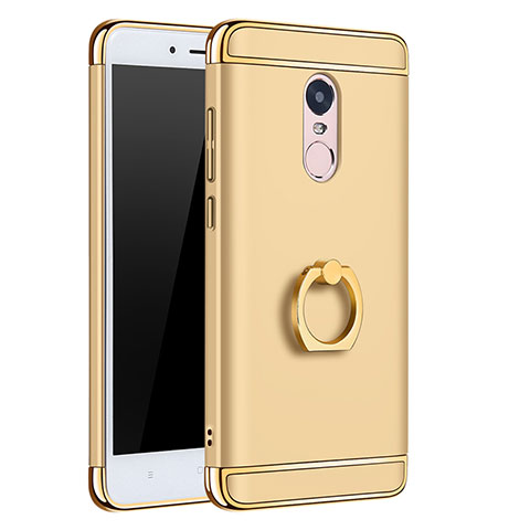 Custodia Lusso Metallo Laterale e Plastica con Anello Supporto per Xiaomi Redmi Note 4 Standard Edition Oro