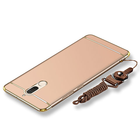 Custodia Lusso Metallo Laterale e Plastica Cover con Cordoncino per Huawei G10 Oro