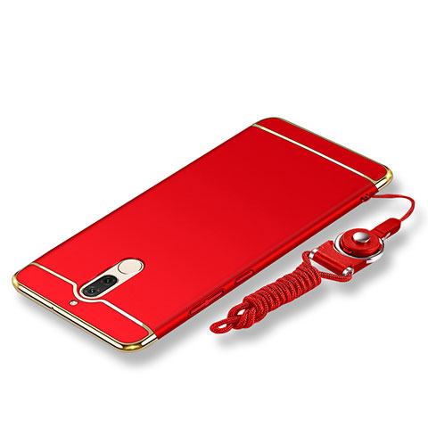 Custodia Lusso Metallo Laterale e Plastica Cover con Cordoncino per Huawei Nova 2i Rosso