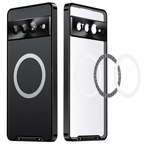 Custodia Lusso Metallo Laterale e Plastica Cover con Mag-Safe Magnetic LK2 per Google Pixel 7 Pro 5G Nero