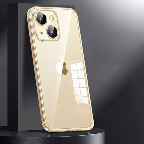 Custodia Lusso Metallo Laterale e Plastica Cover JL1 per Apple iPhone 15 Oro