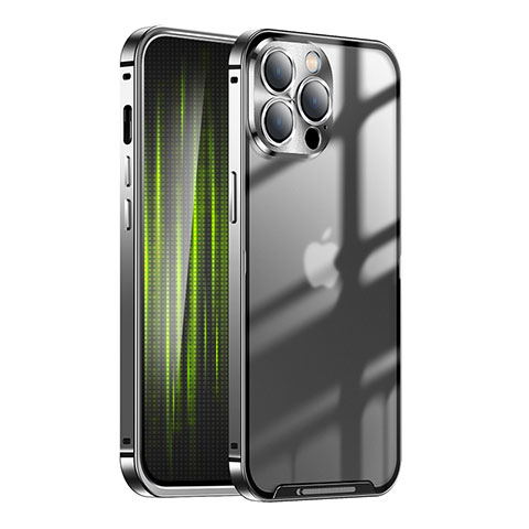 Custodia Lusso Metallo Laterale e Plastica Cover LK1 per Apple iPhone 13 Pro Nero