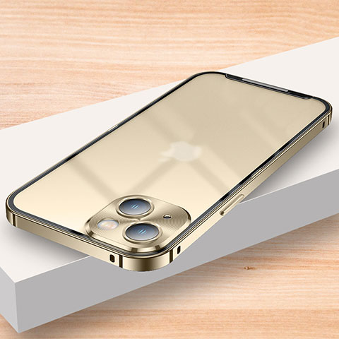 Custodia Lusso Metallo Laterale e Plastica Cover LK2 per Apple iPhone 13 Oro