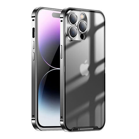 Custodia Lusso Metallo Laterale e Plastica Cover LO1 per Apple iPhone 14 Pro Max Nero