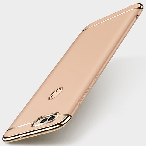 Custodia Lusso Metallo Laterale e Plastica Cover M01 per Huawei Enjoy 7S Oro