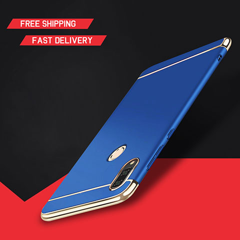 Custodia Lusso Metallo Laterale e Plastica Cover M01 per Huawei Enjoy 9 Plus Blu