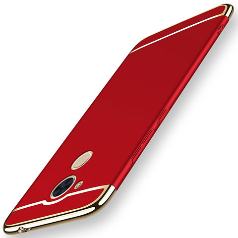 Custodia Lusso Metallo Laterale e Plastica Cover M01 per Huawei Honor 6C Pro Rosso