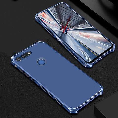 Custodia Lusso Metallo Laterale e Plastica Cover M01 per Huawei Honor View 20 Blu