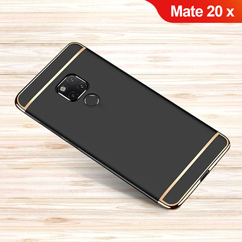 Custodia Lusso Metallo Laterale e Plastica Cover M01 per Huawei Mate 20 X Nero