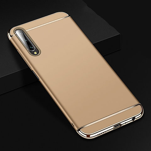 Custodia Lusso Metallo Laterale e Plastica Cover M01 per Huawei P Smart Pro (2019) Oro