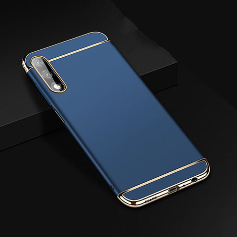 Custodia Lusso Metallo Laterale e Plastica Cover M01 per Huawei P Smart Z (2019) Blu