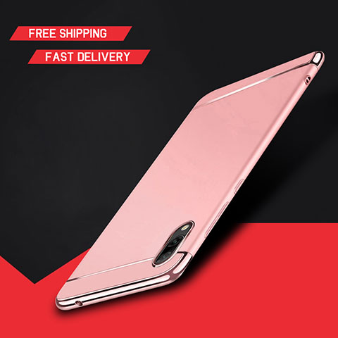 Custodia Lusso Metallo Laterale e Plastica Cover M01 per Huawei Y7 Pro (2019) Oro Rosa