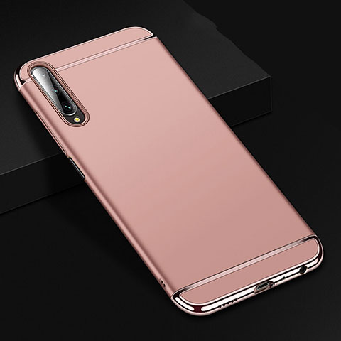 Custodia Lusso Metallo Laterale e Plastica Cover M01 per Huawei Y9s Oro Rosa