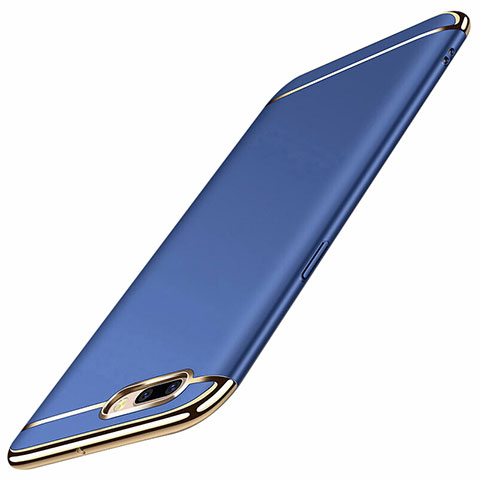 Custodia Lusso Metallo Laterale e Plastica Cover M01 per Oppo A12e Blu