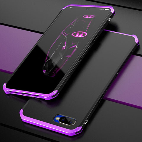 Custodia Lusso Metallo Laterale e Plastica Cover M01 per Oppo K1 Viola