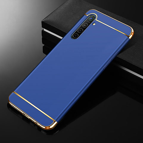 Custodia Lusso Metallo Laterale e Plastica Cover M01 per Oppo K5 Blu