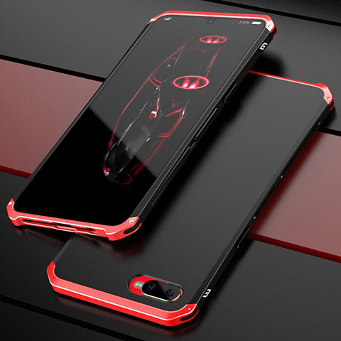 Custodia Lusso Metallo Laterale e Plastica Cover M01 per Oppo R17 Neo Rosso e Nero