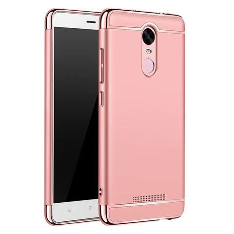 Custodia Lusso Metallo Laterale e Plastica Cover M01 per Xiaomi Redmi Note 3 Pro Oro Rosa