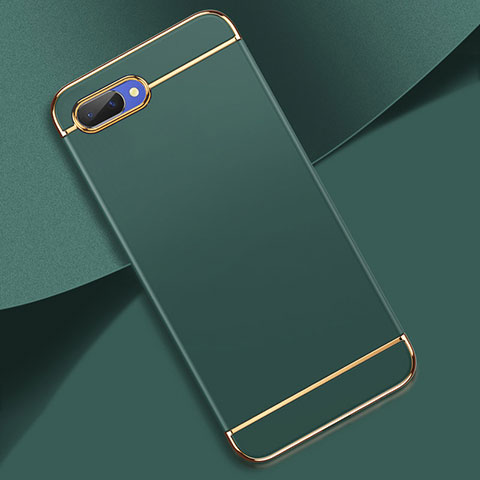 Custodia Lusso Metallo Laterale e Plastica Cover M02 per Oppo A5 Verde Notte