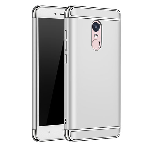 Custodia Lusso Metallo Laterale e Plastica Cover M02 per Xiaomi Redmi Note 4X High Edition Argento