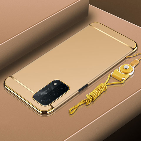 Custodia Lusso Metallo Laterale e Plastica Cover P01 per Oppo A54 5G Oro