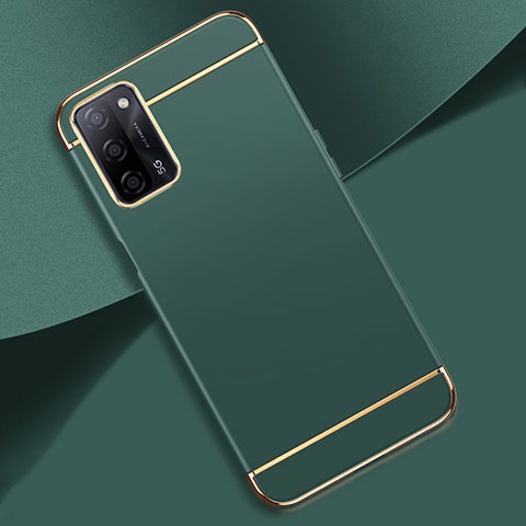 Custodia Lusso Metallo Laterale e Plastica Cover P02 per Oppo A55 5G Verde Notte