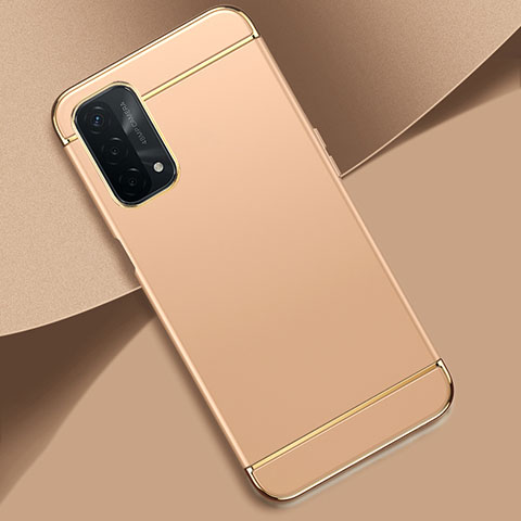 Custodia Lusso Metallo Laterale e Plastica Cover P02 per Oppo A93 5G Oro