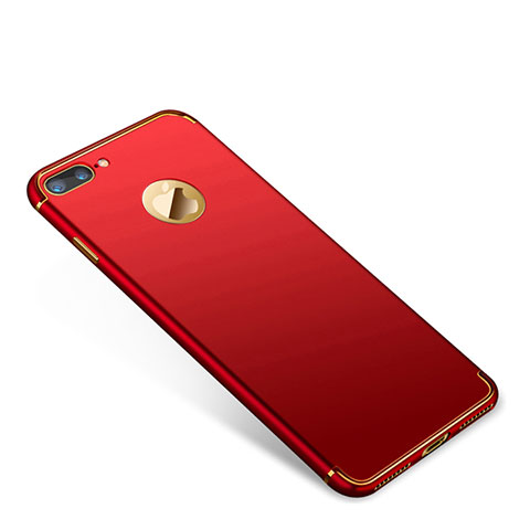 Custodia Lusso Metallo Laterale e Plastica Cover T01 per Apple iPhone 7 Plus Rosso