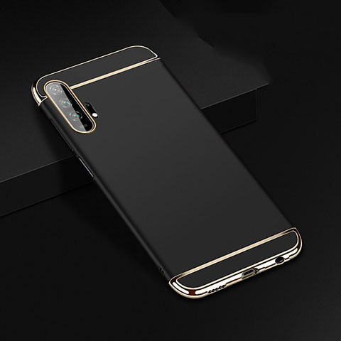 Custodia Lusso Metallo Laterale e Plastica Cover T01 per Huawei Honor 20 Pro Nero