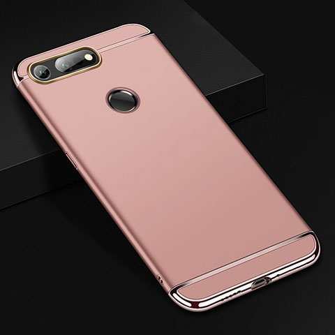 Custodia Lusso Metallo Laterale e Plastica Cover T01 per Huawei Honor V20 Oro Rosa