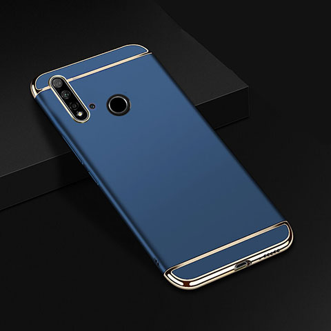 Custodia Lusso Metallo Laterale e Plastica Cover T01 per Huawei P20 Lite (2019) Blu