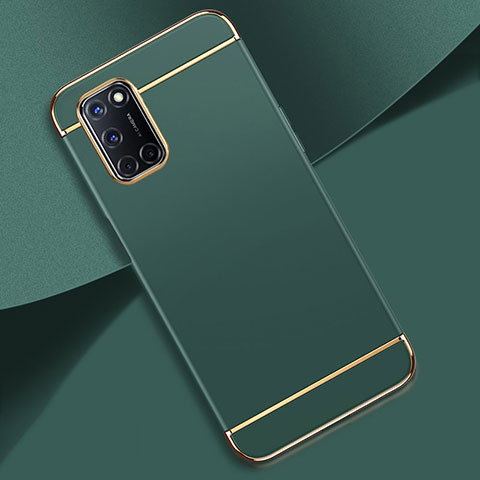 Custodia Lusso Metallo Laterale e Plastica Cover T01 per Oppo A72 Verde