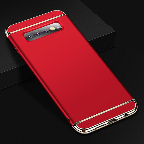 Custodia Lusso Metallo Laterale e Plastica Cover T01 per Samsung Galaxy S10 Rosso