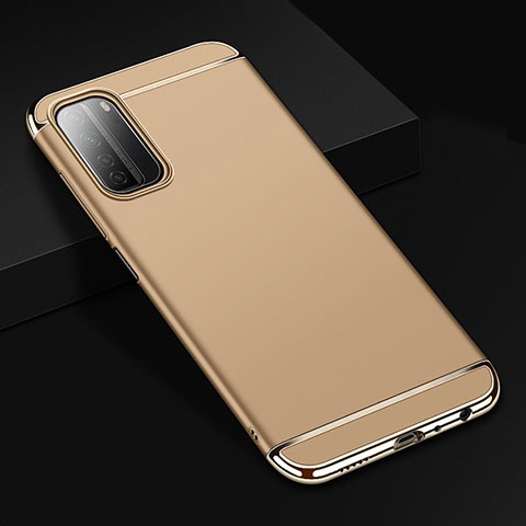 Custodia Lusso Metallo Laterale e Plastica Cover T02 per Huawei P40 Lite 5G Oro