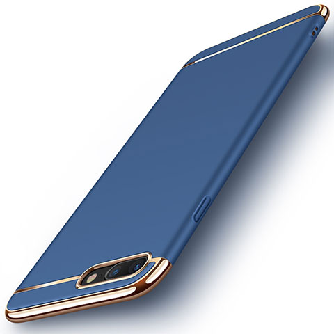 Custodia Lusso Metallo Laterale e Plastica F01 per Apple iPhone 8 Plus Blu