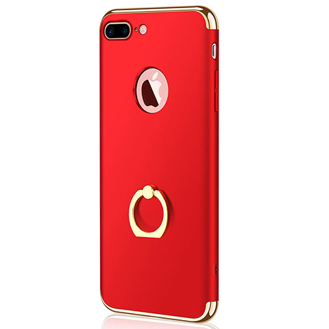 Custodia Lusso Metallo Laterale e Plastica F04 per Apple iPhone 8 Plus Rosso