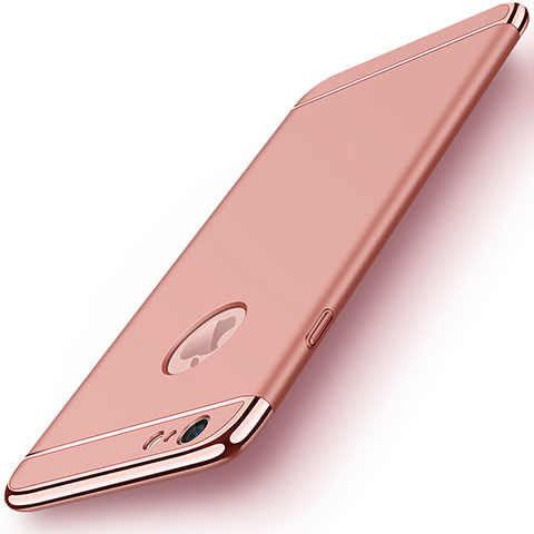 Custodia Lusso Metallo Laterale e Plastica M01 per Apple iPhone 6S Plus Oro Rosa