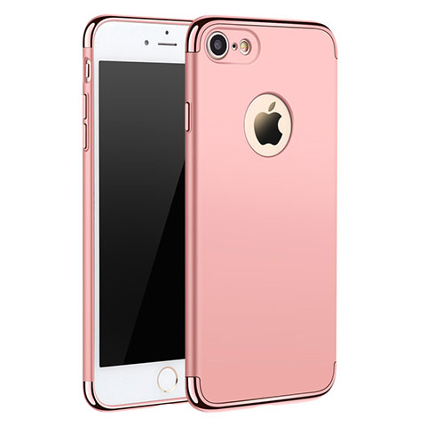 Custodia Lusso Metallo Laterale e Plastica M01 per Apple iPhone 7 Oro Rosa