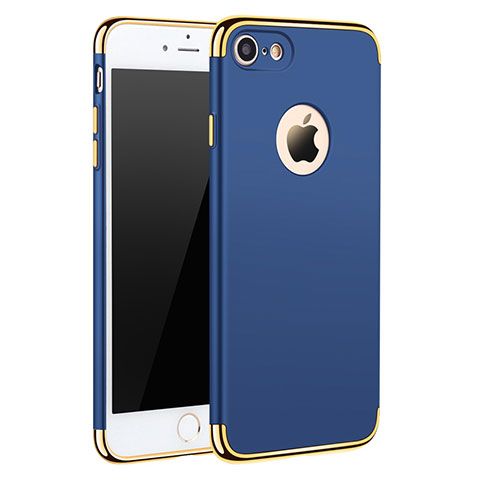 Custodia Lusso Metallo Laterale e Plastica M01 per Apple iPhone 8 Blu