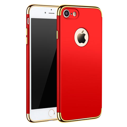 Custodia Lusso Metallo Laterale e Plastica M01 per Apple iPhone 8 Rosso