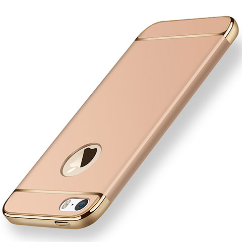 Custodia Lusso Metallo Laterale e Plastica per Apple iPhone 5 Oro