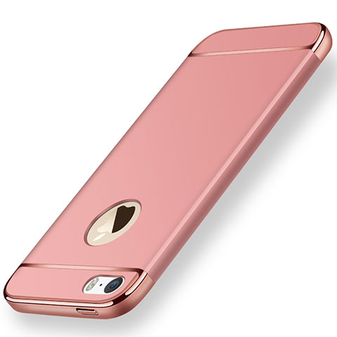 Custodia Lusso Metallo Laterale e Plastica per Apple iPhone SE Oro Rosa