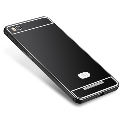 Custodia Lusso Metallo Laterale e Silicone Cover M01 per Xiaomi Mi 4C Nero