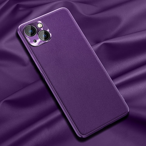 Custodia Lusso Pelle Cover A01 per Apple iPhone 15 Plus Viola