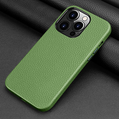 Custodia Lusso Pelle Cover A09 per Apple iPhone 15 Pro Max Verde